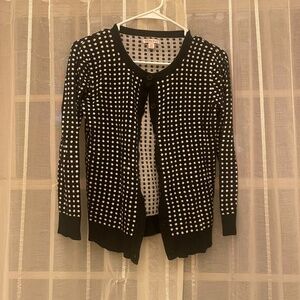 Black and white polka dot cardigan